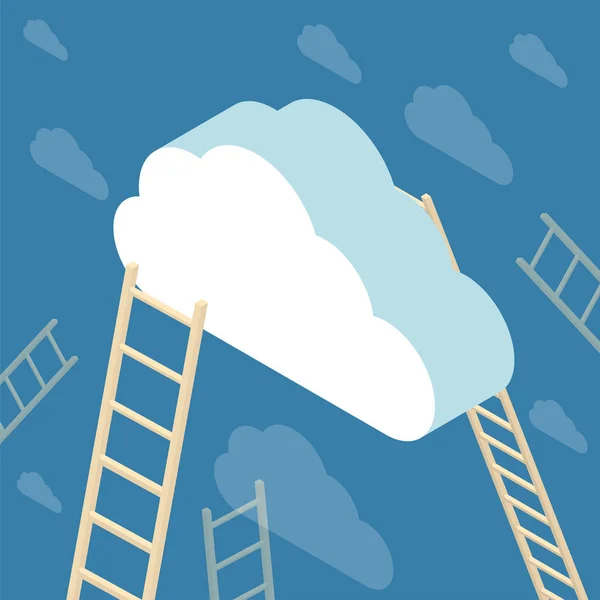 Ladder naar de wolken — Stockvector