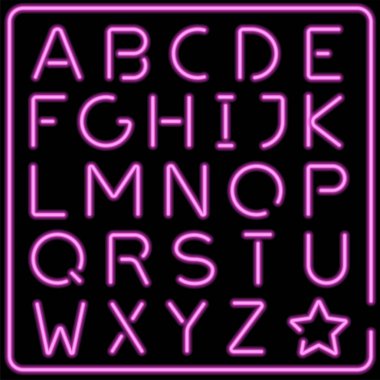 Parlak pembe vektör neon yazı.