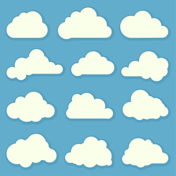 Nuvole. Set di elementi di design piatto vettoriale . — Vettoriale Stock