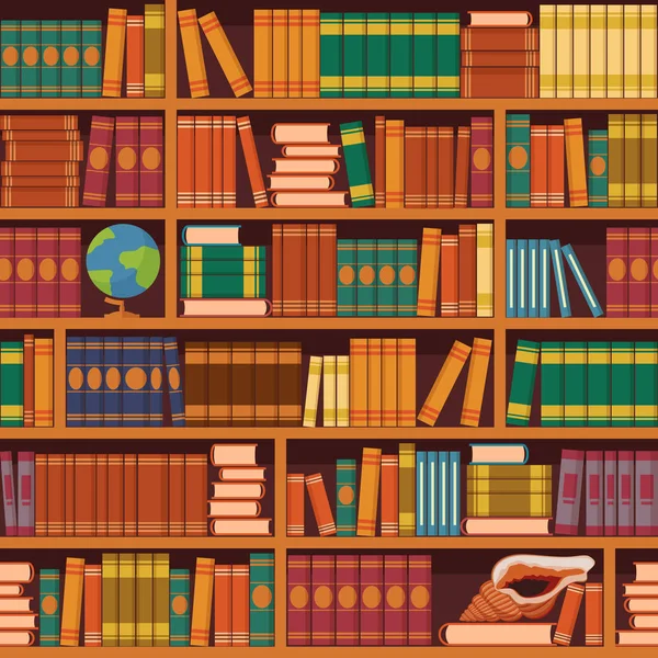 Wektor wzór bookshelve — Wektor stockowy
