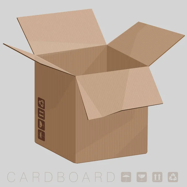 Caja marrón de cartón — Archivo Imágenes Vectoriales
