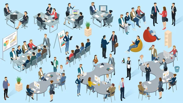 İzometrik vektör office. 