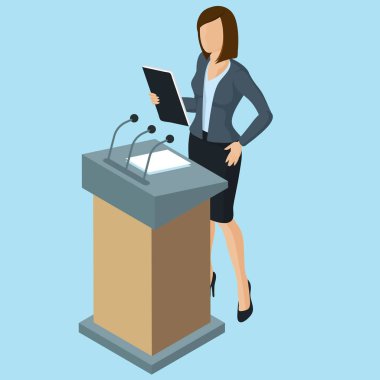 Bir konuşma vermek hoparlör