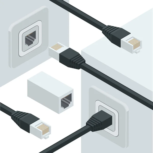 Konektory pro přenos dat sítě internet — Stockový vektor