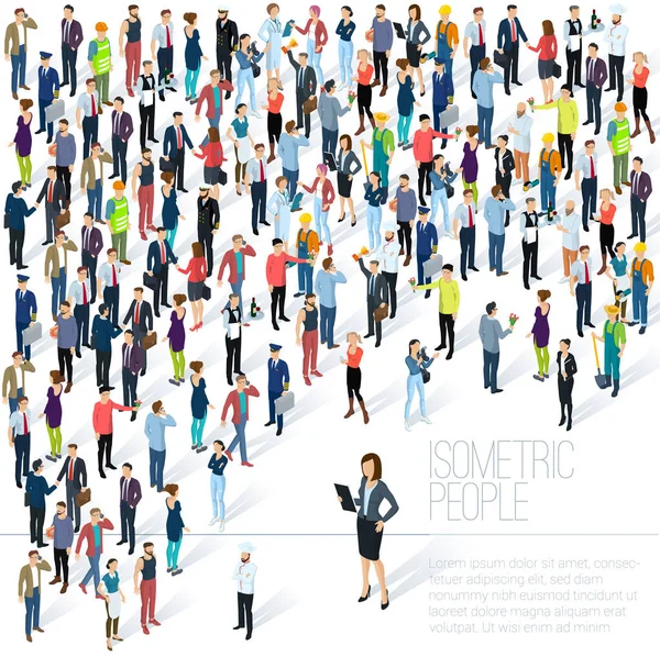 İzometrik insanlar kalabalık.