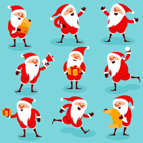 Noël Santa pose une action — Image vectorielle