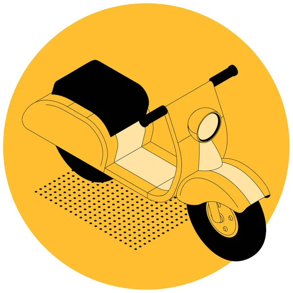 Ilustración isométrica de scooter eléctrico — Vector de stock