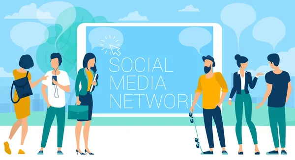 ソーシャル メディアのデジタル マーケティング — ストックベクタ