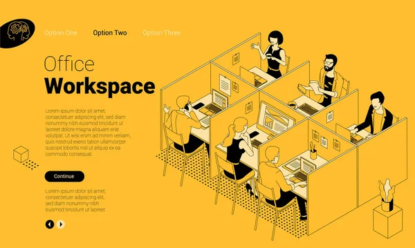 Moderno espacio de coworking de oficina — Vector de stock