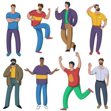 Set of vector men characters
