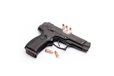 silah ve mühimmat üzerinde beyaz bacjground