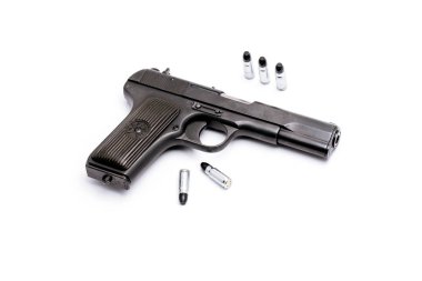 silah ve mühimmat üzerinde beyaz bacjground