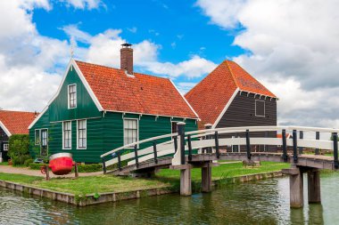 Wooden houses in Zaanse Schans, Netherlands.