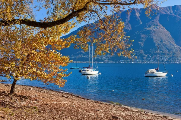 Jezioro Maggiore w jesieni. Zdjęcie Stockowe