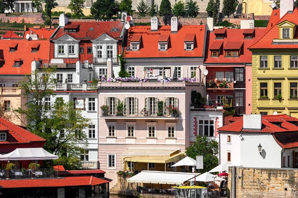 Вид Типичные Разноцветные Дома Старом Городе Фегуге Чехия — стоковое фото