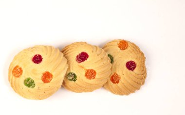 Çerezler izole beyaz bir arka plan üzerinde