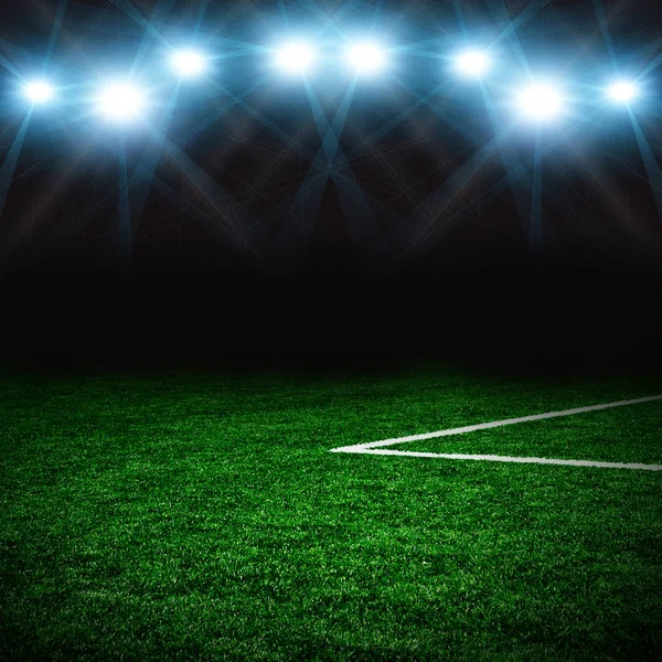 Fotbollsplan texturerat bakgrund på det gröna fältet — Stockfoto