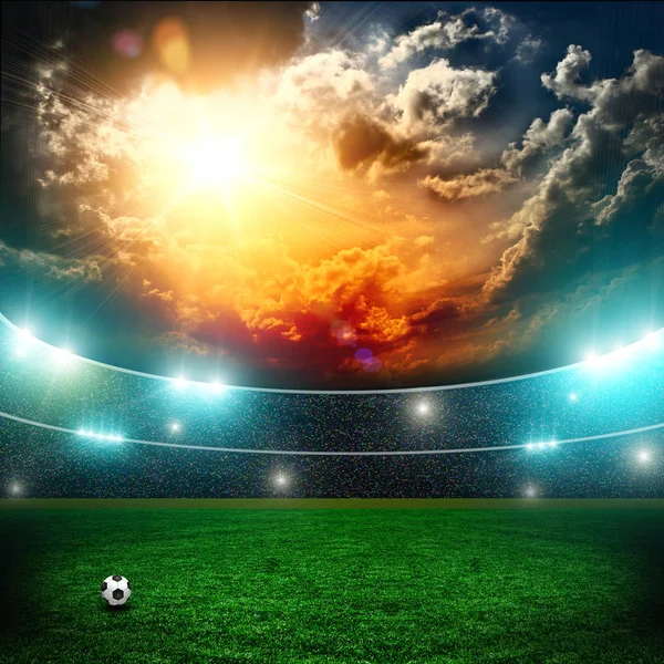 Soccer stadium and beautiful green grass — Stock Photo, Image