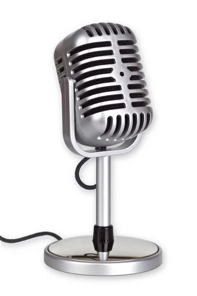 Retro mikrofon isolerade — Stockfoto