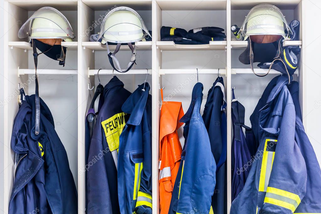 Firemen suits and helmets