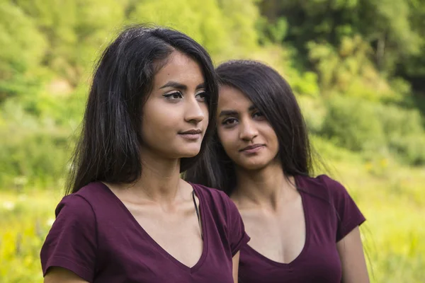 Beautiful female twins — Stock Photo, Image