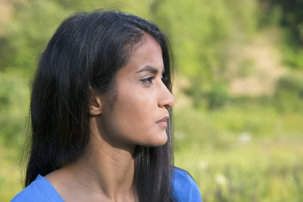 Beautiful serious young woman — Stock Photo, Image