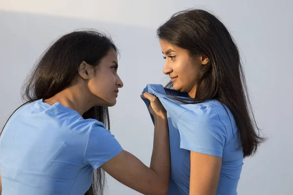 Beautiful offended twins — Stock Photo, Image