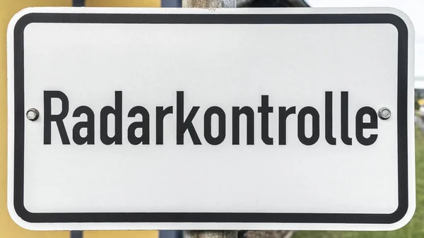 Radar Control Sign in German Language —  Fotos de Stock
