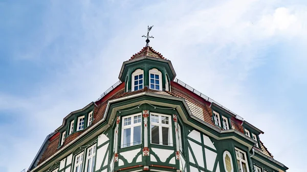 Oriel of a half-timbered house — 스톡 사진