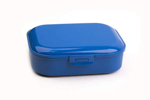 Синяя пластиковая коробка — стоковое фото