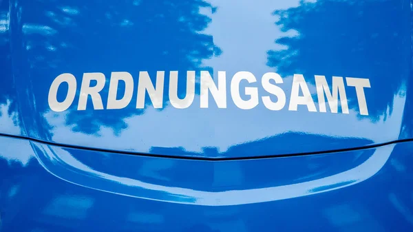 Frankenberg Germany July 2019 Lettering Blue Car German Communal Administration — Φωτογραφία Αρχείου