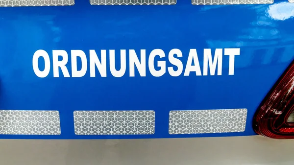 Frankenberg Germany July 2019 Lettering Blue Car German Communal Administration — Stock Photo, Image