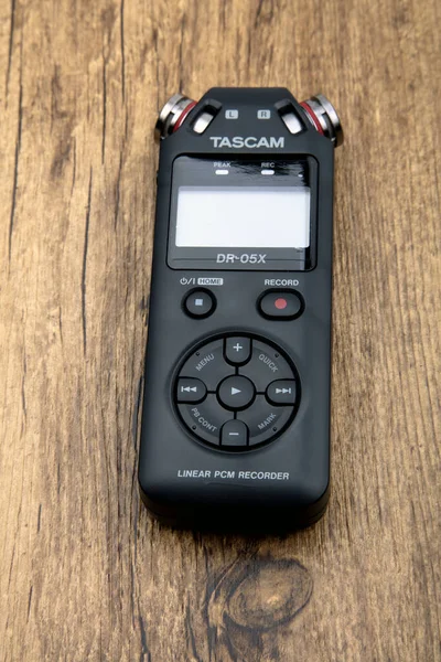 Huettenber Germany February 2020 Tascam 05X Digital Audio Recorder Portable — Stockfoto