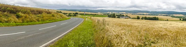 Kuzey Hesse Yaz Mevsiminin Ortasında Panorama Country Yolu — Stok fotoğraf