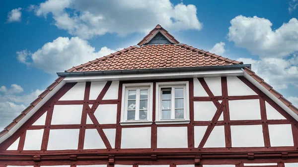 House Gable Half Timbered House Frankenberg North Hesse Germany — Stock Photo, Image