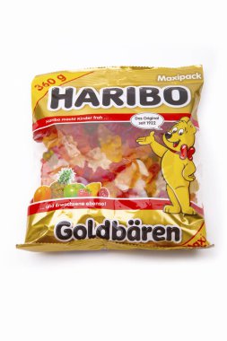 Huettenberg, Almanya - 2020-02 _ 25 Ürün Vuruşu Haribo Sweets beyaz üzerine izole edildi