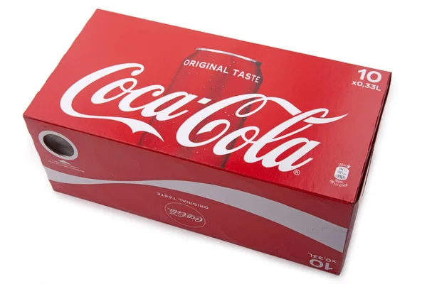 Huettenberg Tyskland 2020 Product Shot Coca Cola Röd Låda Isolerad — Stockfoto