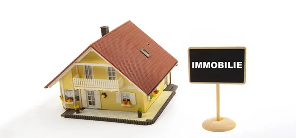 Immobilie Significa Mercato Immobiliare Concetto Business Real Estate Con Toy — Foto Stock
