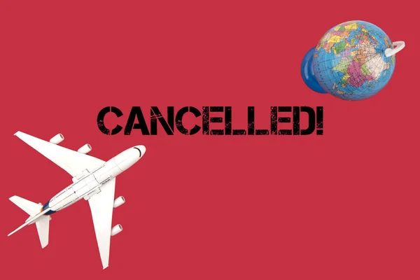 Concept Air Travel Canceled Cause Corona Pandemic — Stock Photo, Image