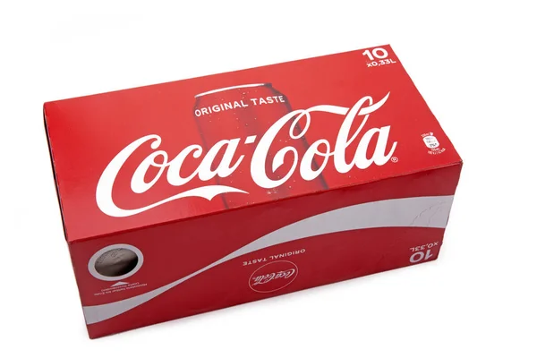 Huettenberg Germany 2020 Product Shot Coca Cola Red Box Isolated — стокове фото