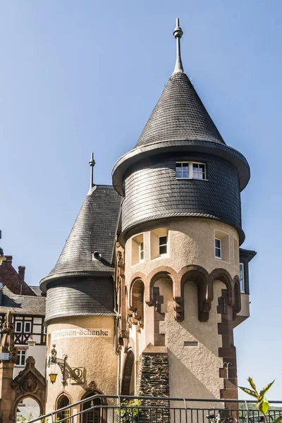 Trier Germany September 2019 Historic Tower Traben Trabach Used Restaurant — Stock Photo, Image