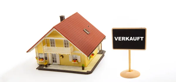 Concetto Immobiliare Verkauft Significa Venduto Business Real Estate Con Toy — Foto Stock