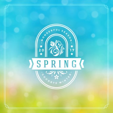 Bahar rozet vektör Tipografik Tasarım tebrik kartı