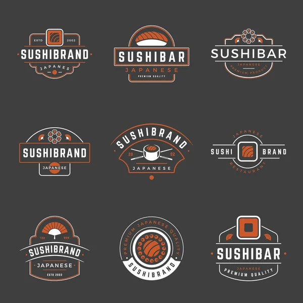 Set de plantillas de logotipos de tienda de sushi. Objetos vectoriales e iconos — Vector de stock