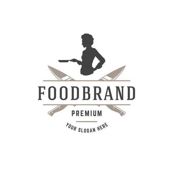 Restaurante logotipo modelo vetor objeto para logotipo ou emblema Design. —  Vetores de Stock