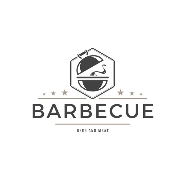Barbecue logotyp mall vector-objekt för logotyp eller märke Design. — Stock vektor
