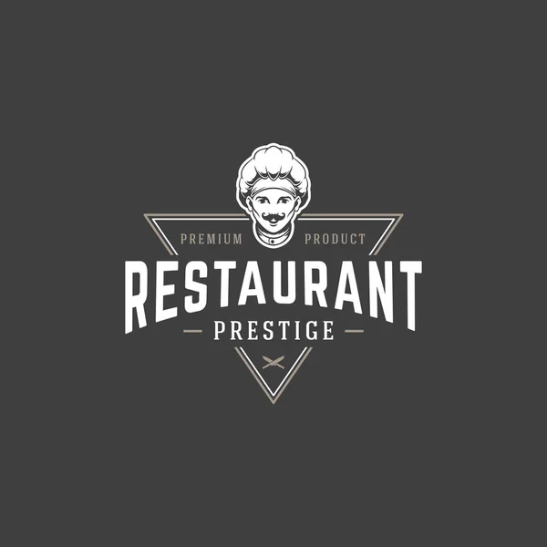 Restaurant logo template vector object for logotype or badge Design. — Stock Vector