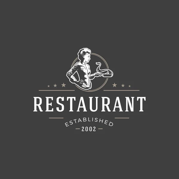 Restaurant Logo Template Vektorobjekt für Logotyp oder Badge Design. — Stockvektor