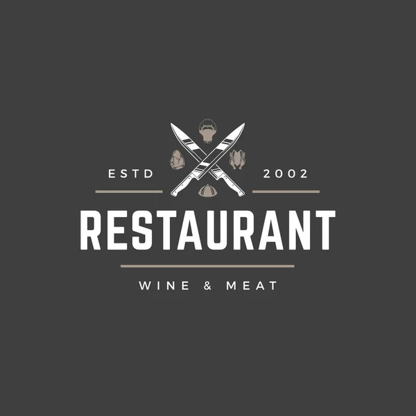 Restaurant logo template vector object for logotype or badge Design. — Stock Vector