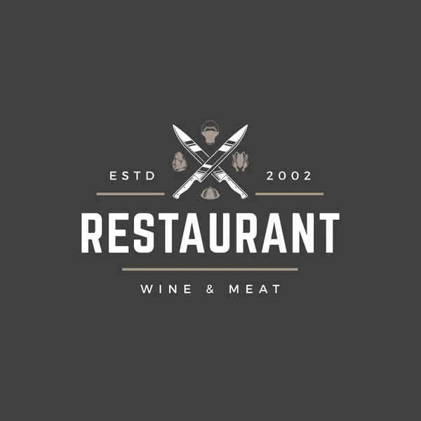 Restaurant Logo Template Vektorobjekt für Logotyp oder Badge Design. — Stockvektor